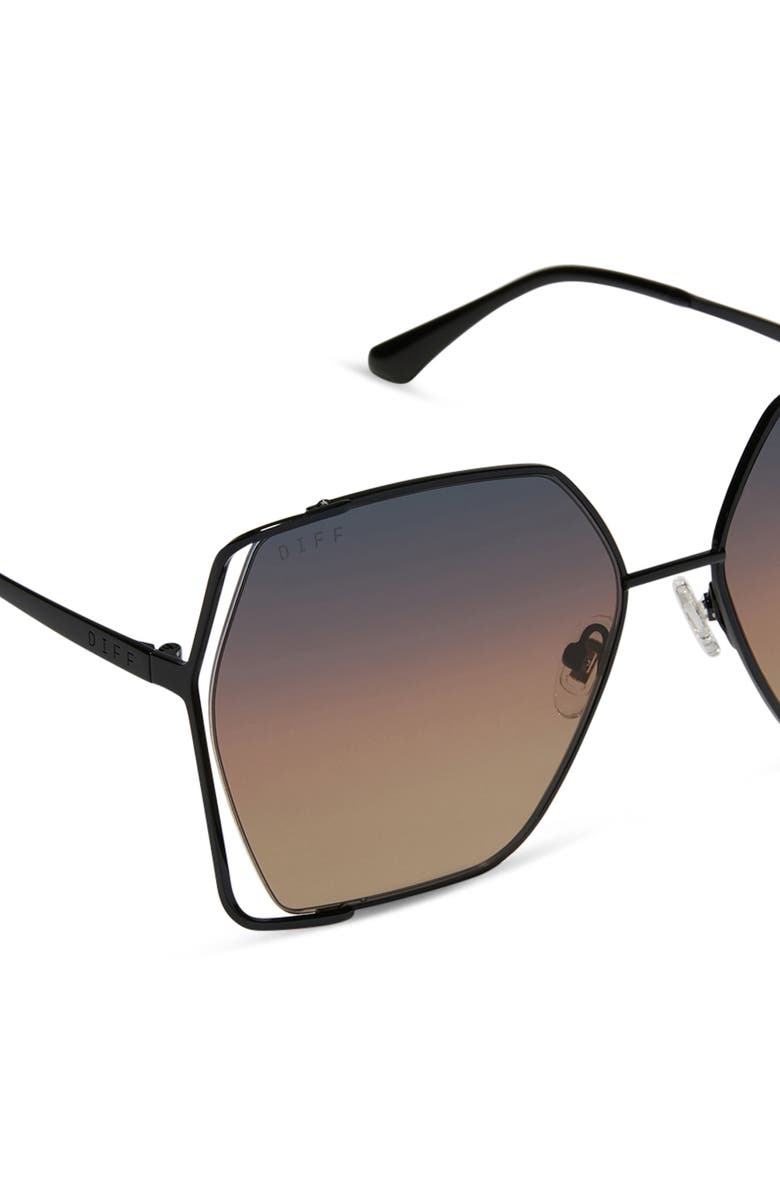 DIFF Donna IV 61mm Gradient Polarized Square Sunglasses, Alternate, color, Twilight Gradient