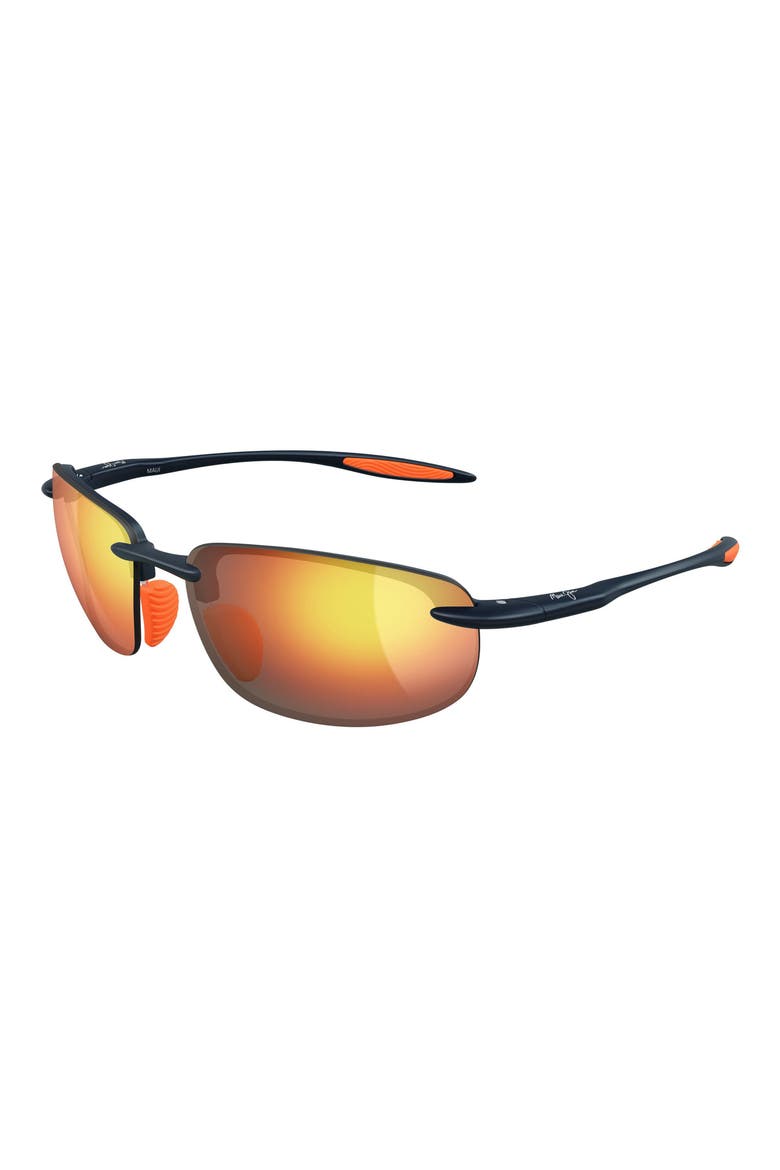 Hookipa Ultra 63mm PolarizedPlus2® Oval Sunglasses, Alternate, color, DARK BLUE / ORANGE