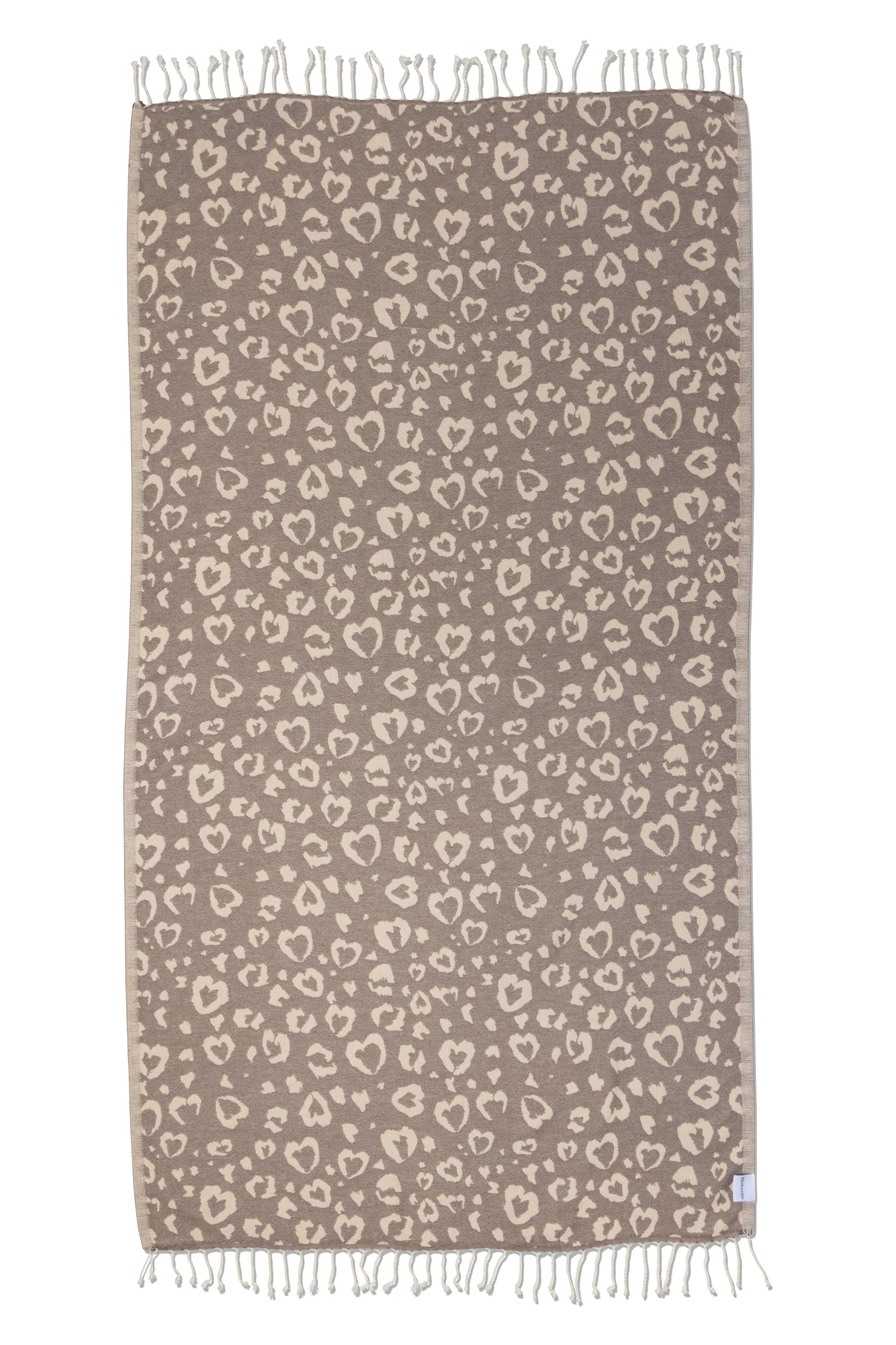 InfuseZen Leopard Heart Organic Turkish Towel in Brown 