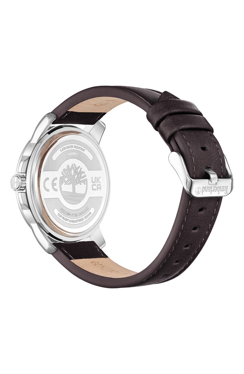 Timberland Leather Strap Watch, 44mm, Alternate, color, 