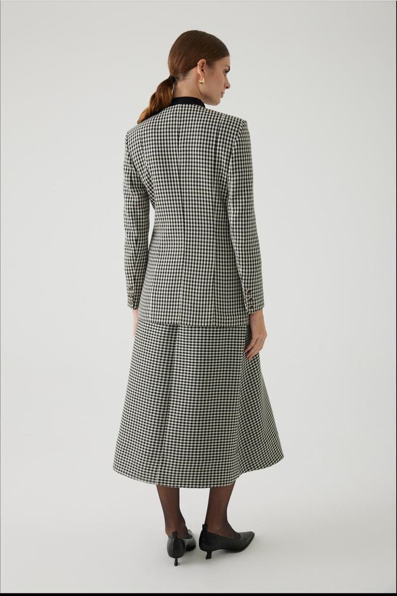 Allyssa Gingham Jacket, Alternate, color, Black
