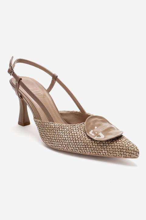 Levia Woven Pointed Toe Slingback Pump