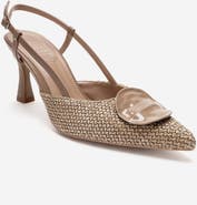 Prologue Shoes Levia Woven Pointed Toe Slingback Pump