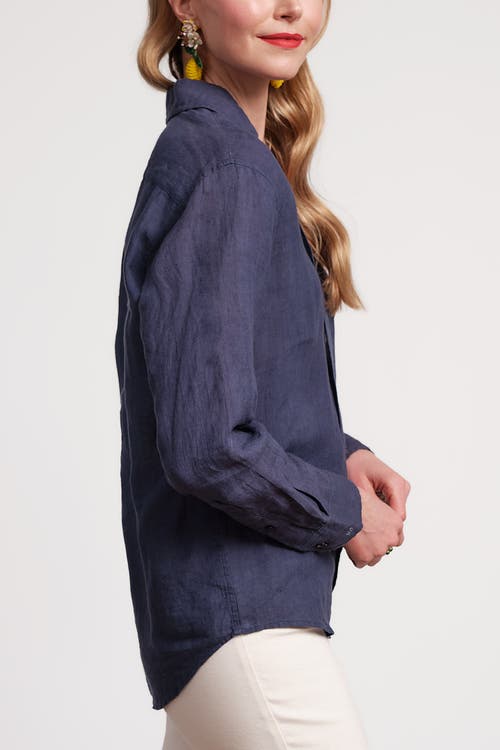 Frances Valentine Perfect Button Down Solid In Blue