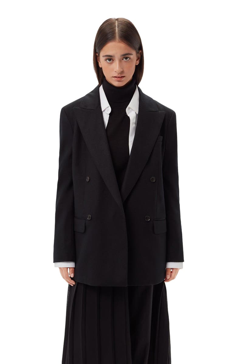 GOBI Mongolian Cashmere Double-Breasted Cashmere Blazer, Alternate, color, Black