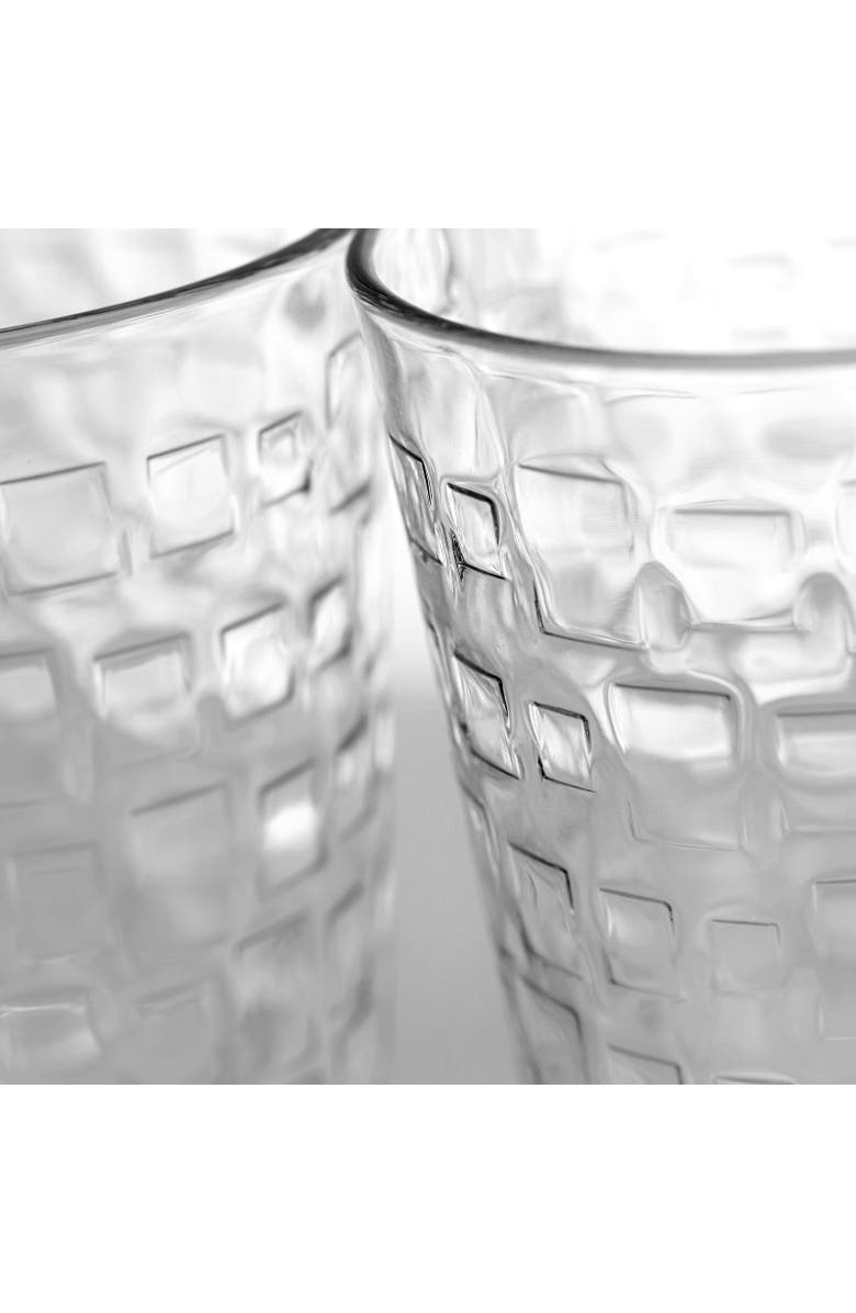 Gibson Home Great Foundations 4-Piece 16 oz. Tumbler Set, Square Pattern, Alternate, color, Clear