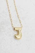 Emerson & Oliver Small Paperclip Necklace with Gold Letter Charm