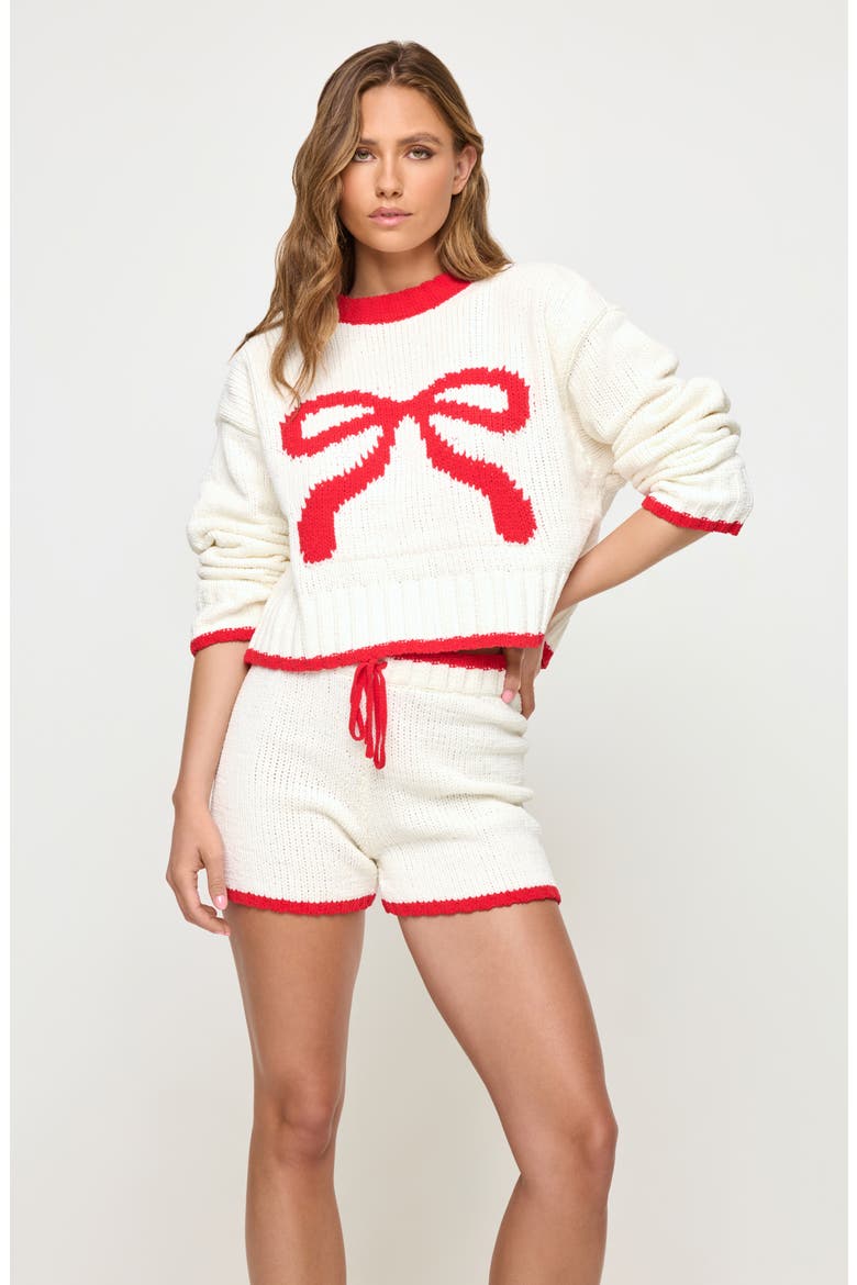 Take a Bow High Waist Chenille Sweater Shorts, Alternate, color, TAKE A BOW