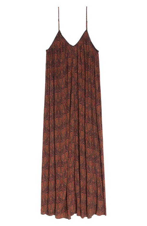 Zadig & Voltaire Paisley-pattern Lace-trim Maxi Dress In Brown