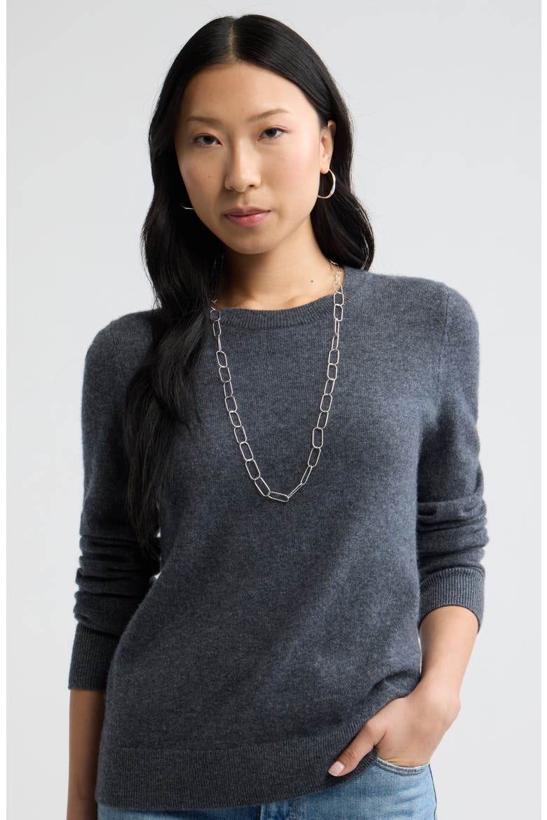 Textured Oval Link Necklace, Alternate, color, SILVER