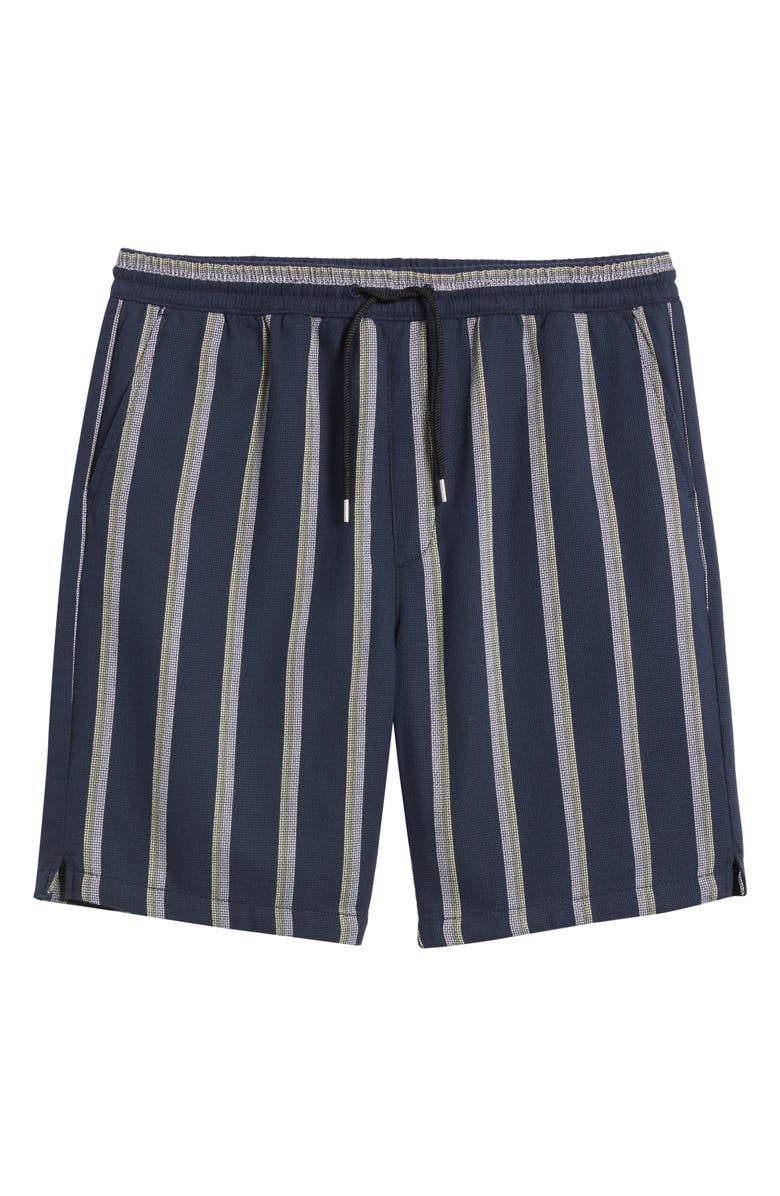 HUGO Ronan Stripe Oxford Shorts, Alternate, color, Dark Blue