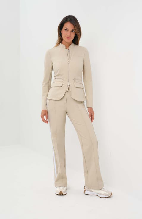 Gisela Aeroflow Zip Front Twill Blazer