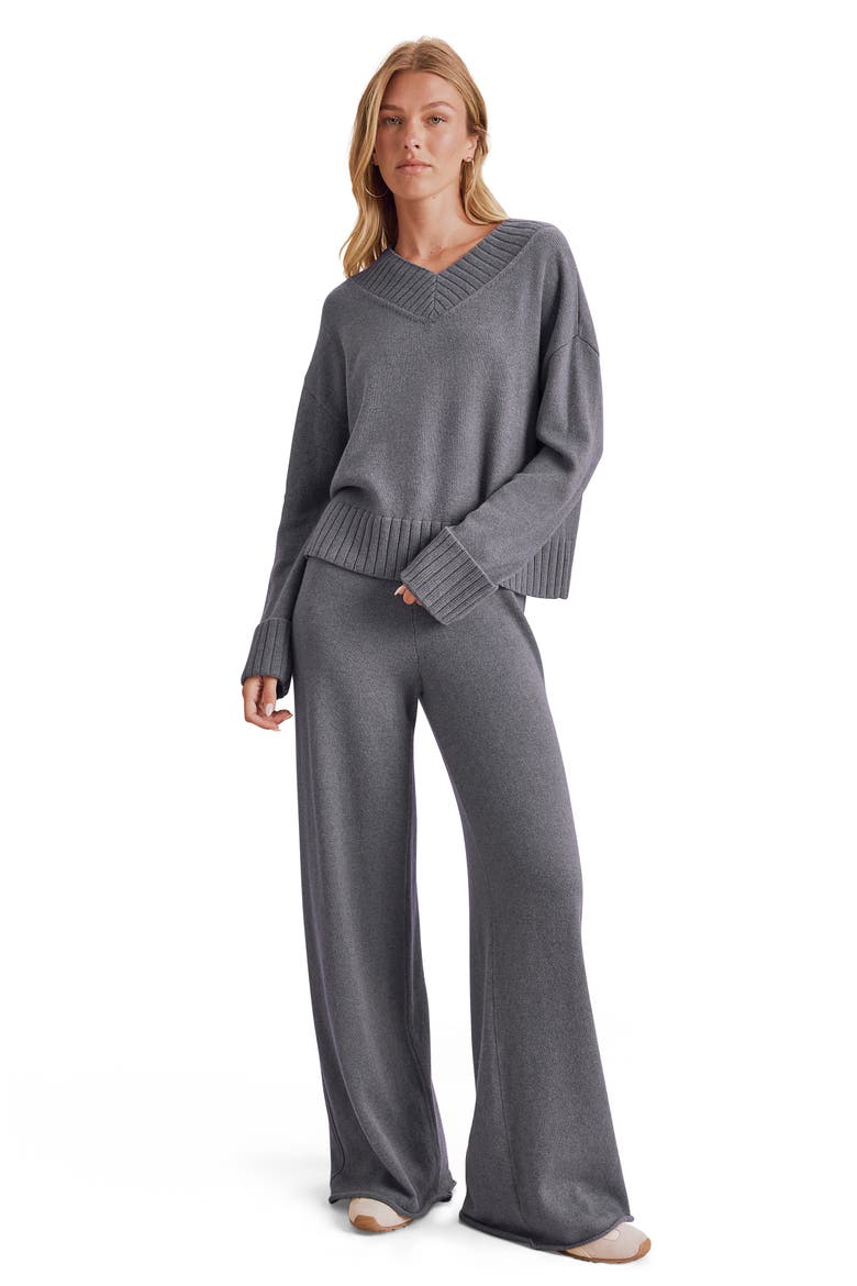 Haven Tie Waist Sweater Pants, Alternate, color, ASH NAVY