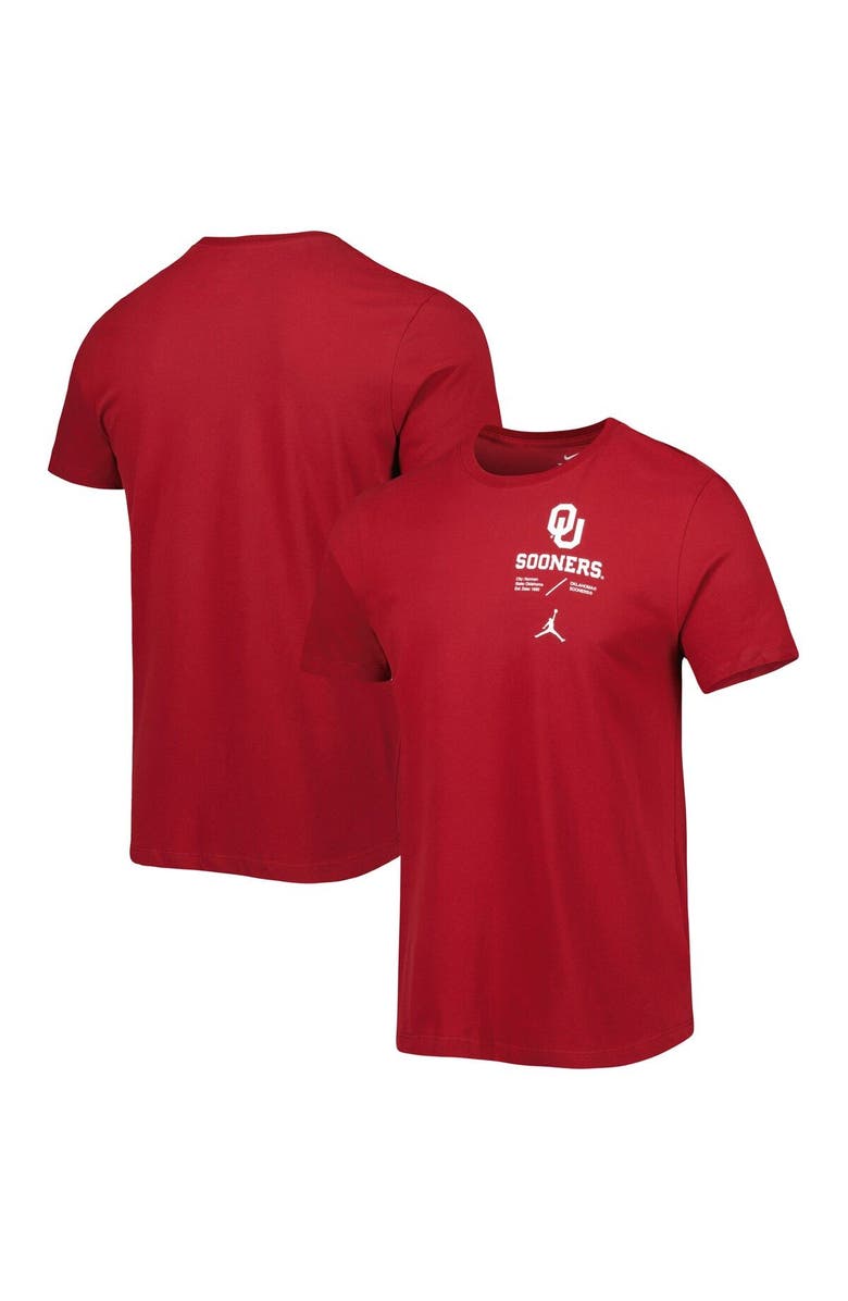 Jordan Brand Men's Jordan Brand Crimson Oklahoma Sooners Team Practice Performance T-Shirt, Main, color, 