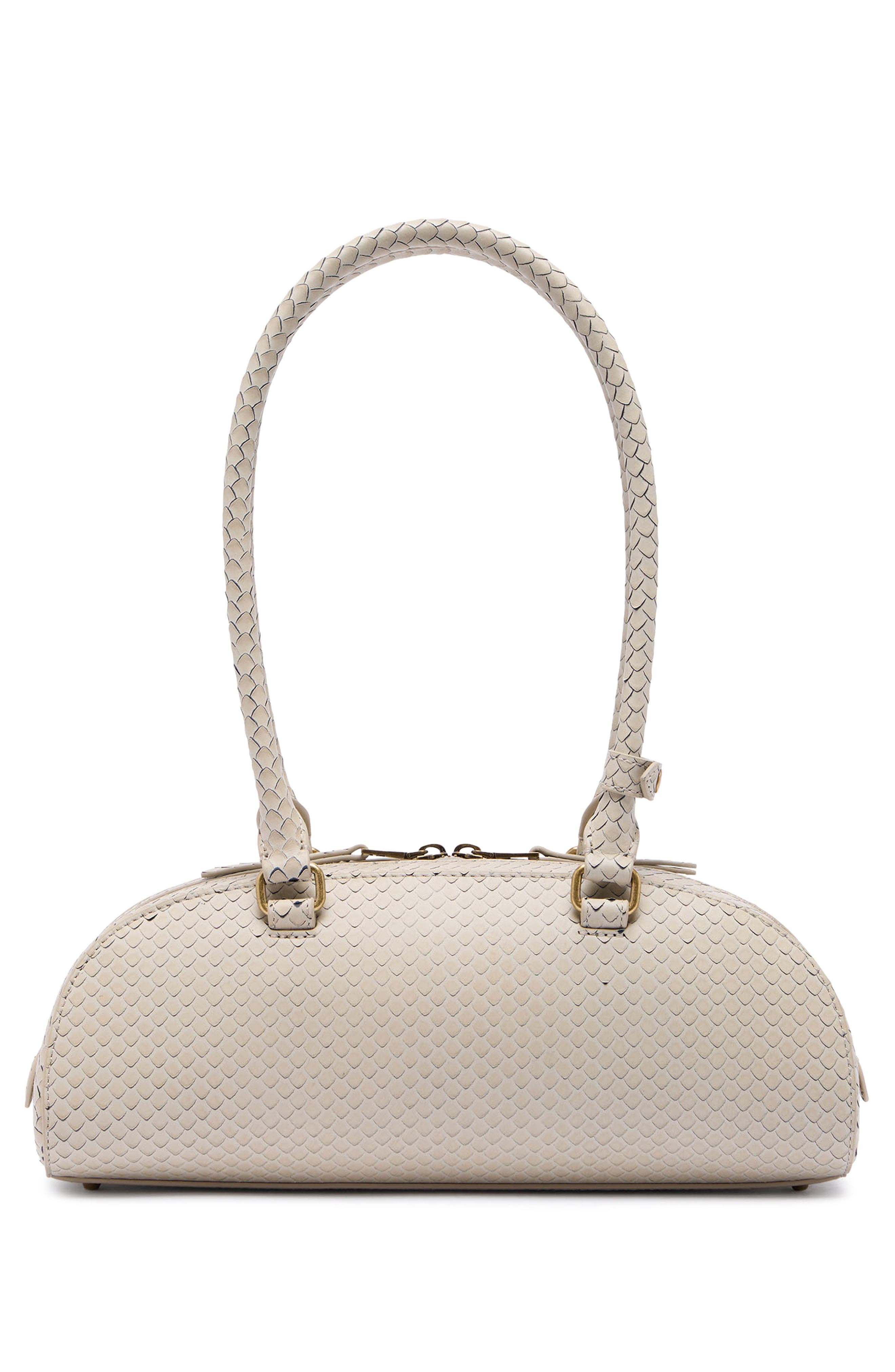 DIESEL<sup>®</sup> 1DR Dome Snakeskin Embossed Leather Shoulder Bag, Alternate, color, Khaki