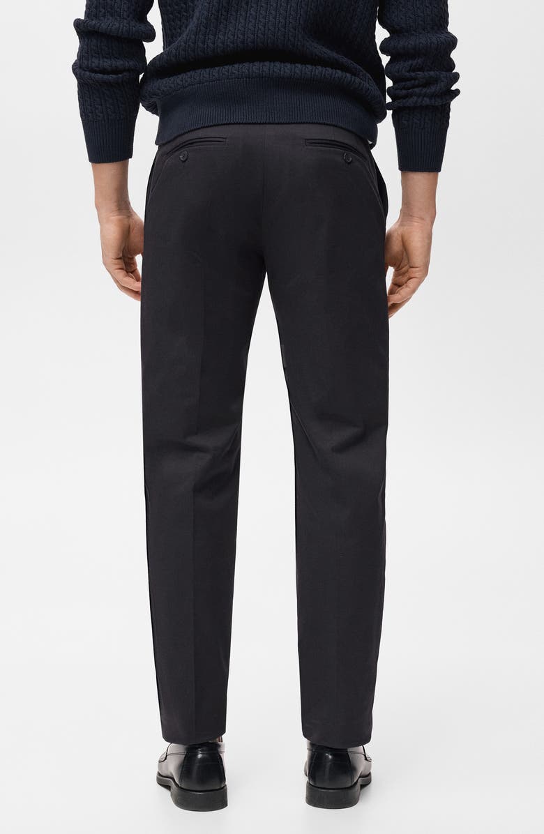 MANGO Slim Fit Stretch Cotton Twill Pants, Alternate, color, Black