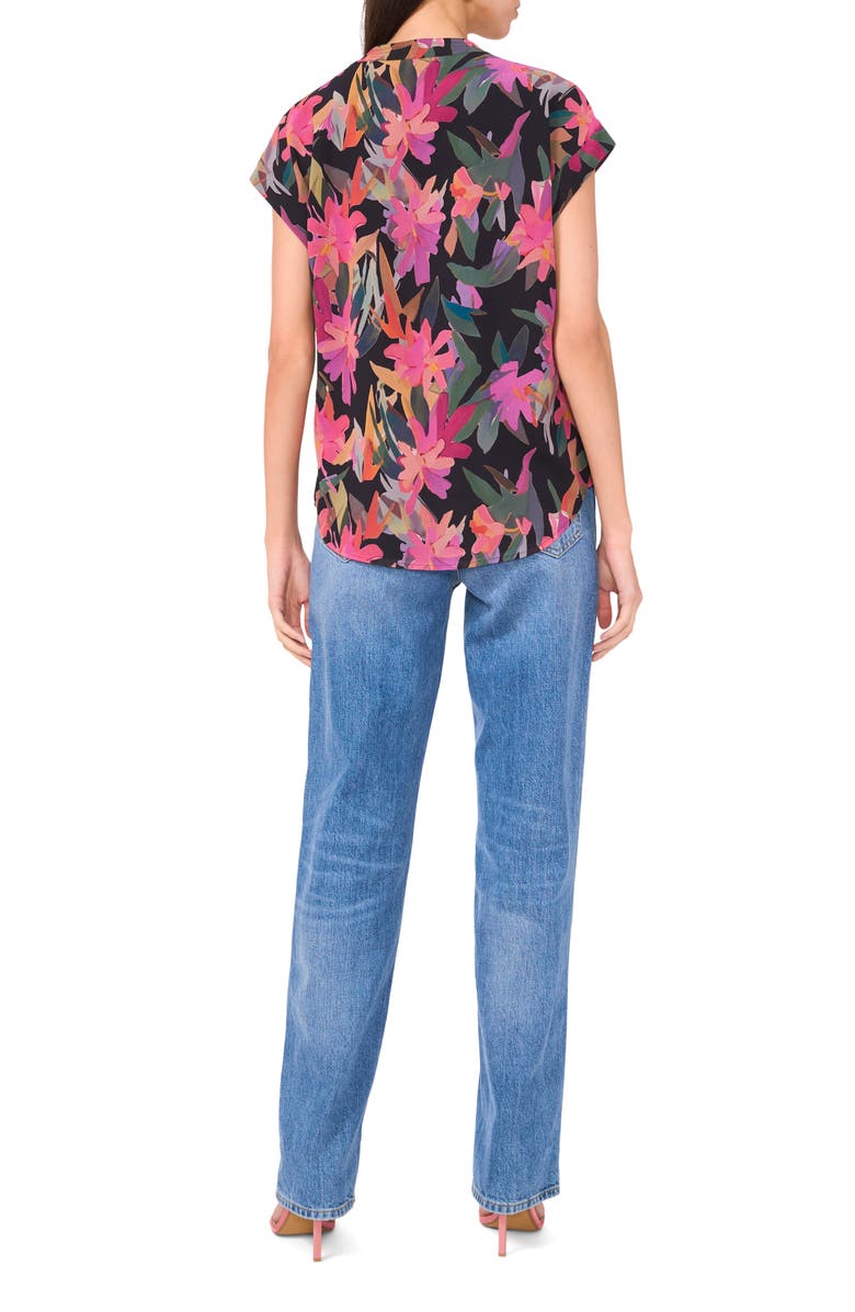 Vince Camuto Floral Top, Alternate, color, Rich Black