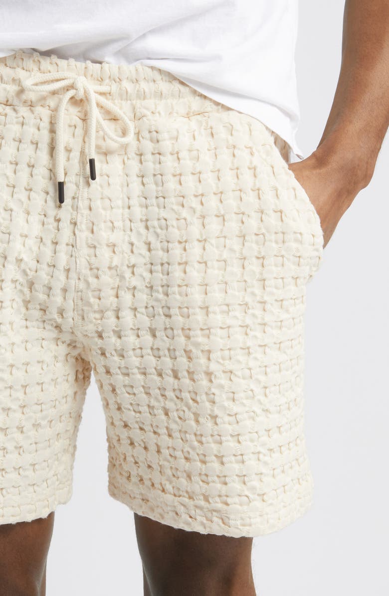 OAS Porto Waffle Knit Cotton Shorts, Alternate, color, Off White