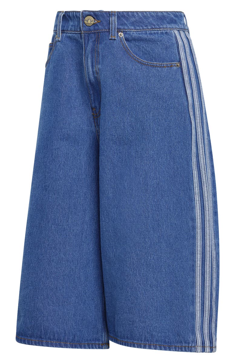 adidas Originals Firebird Denim Jorts, Alternate, color, Medium Vintage Denim