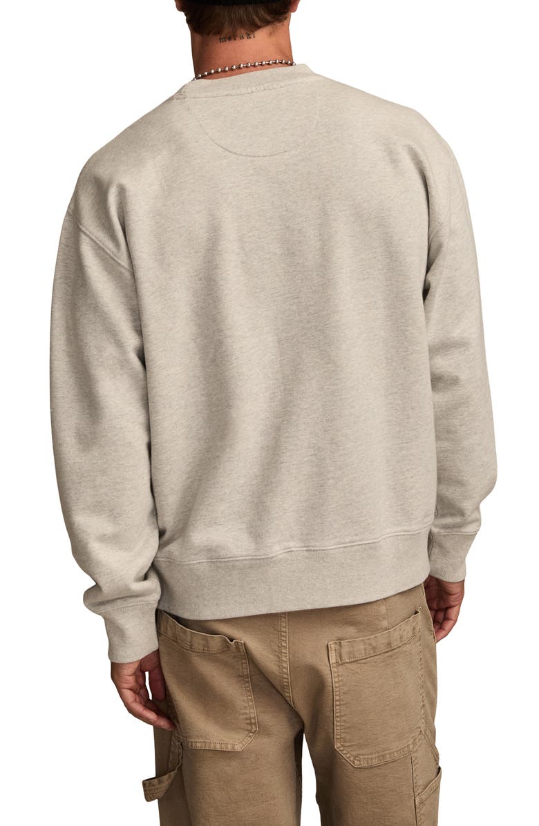 Lucky Brand Grateful Dead Santa Bear Appliqué Cotton Sweatshirt, Alternate, color, Heather Grey