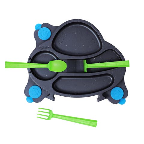 UFO Theme Divided Suction Training Plate and Utensils for Kids and Toddlers