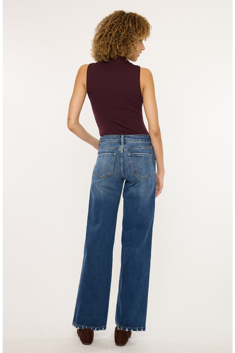 Dania Essentials High Rise Wide Leg Jeans, Alternate, color, Dark Wash