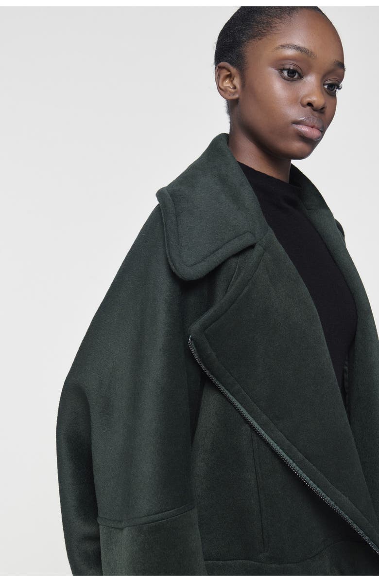 Leem Boxy Biker Jacket, Alternate, color, Green