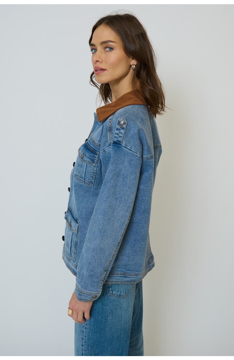 Central Park West Women's Dash Oversized Denim Jacket, Alternate, color, Denim