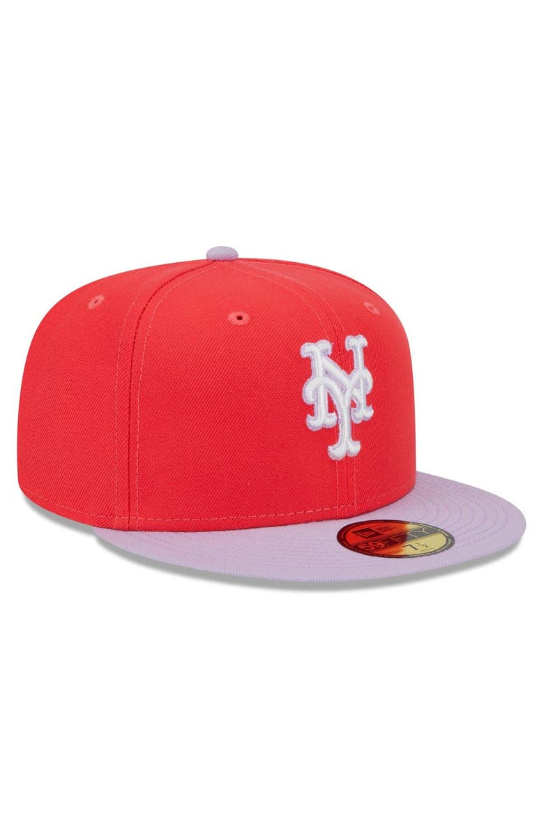 New Era Men's New Era Red/Lavender New York Mets Spring Color Two-Tone 59FIFTY Fitted Hat, Alternate, color, 