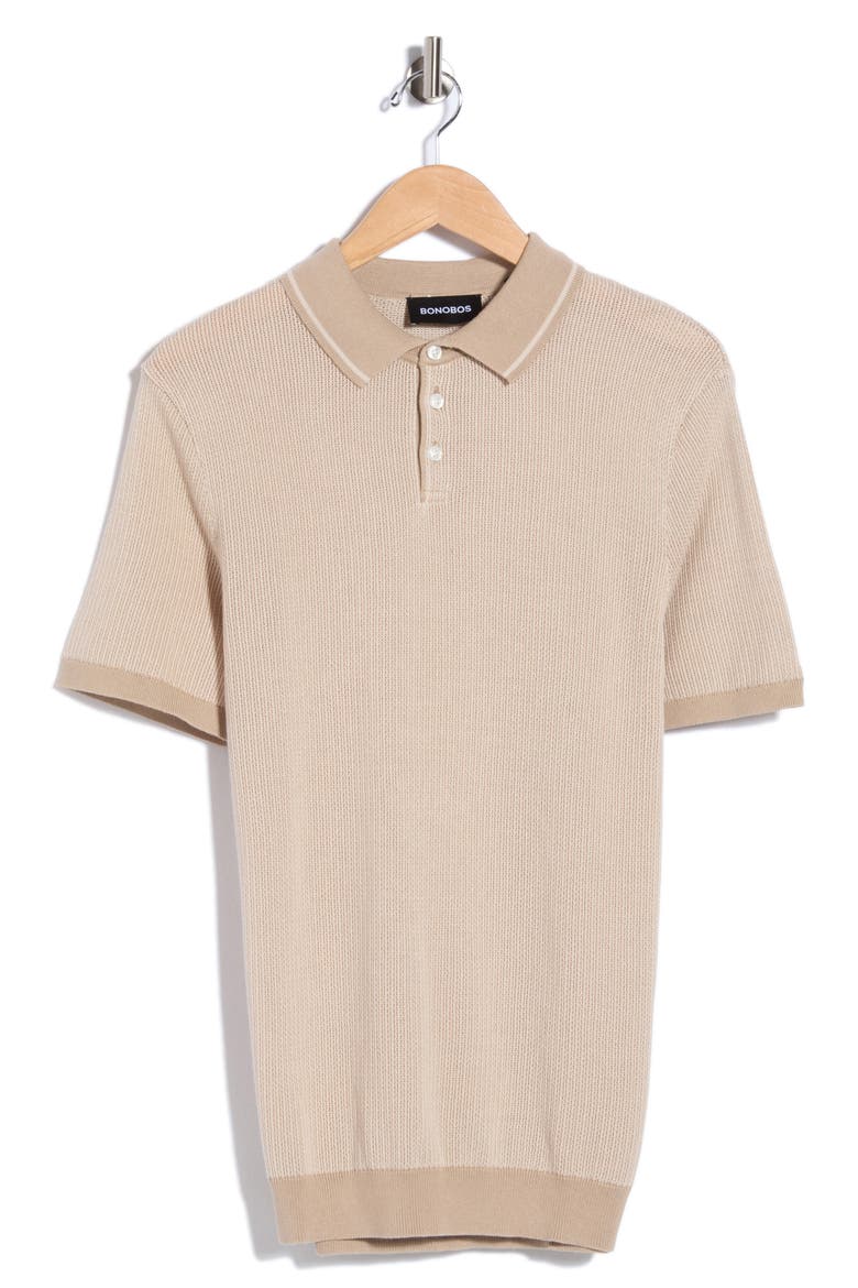 Tipped Cotton Polo, Alternate, color, CROCKERY