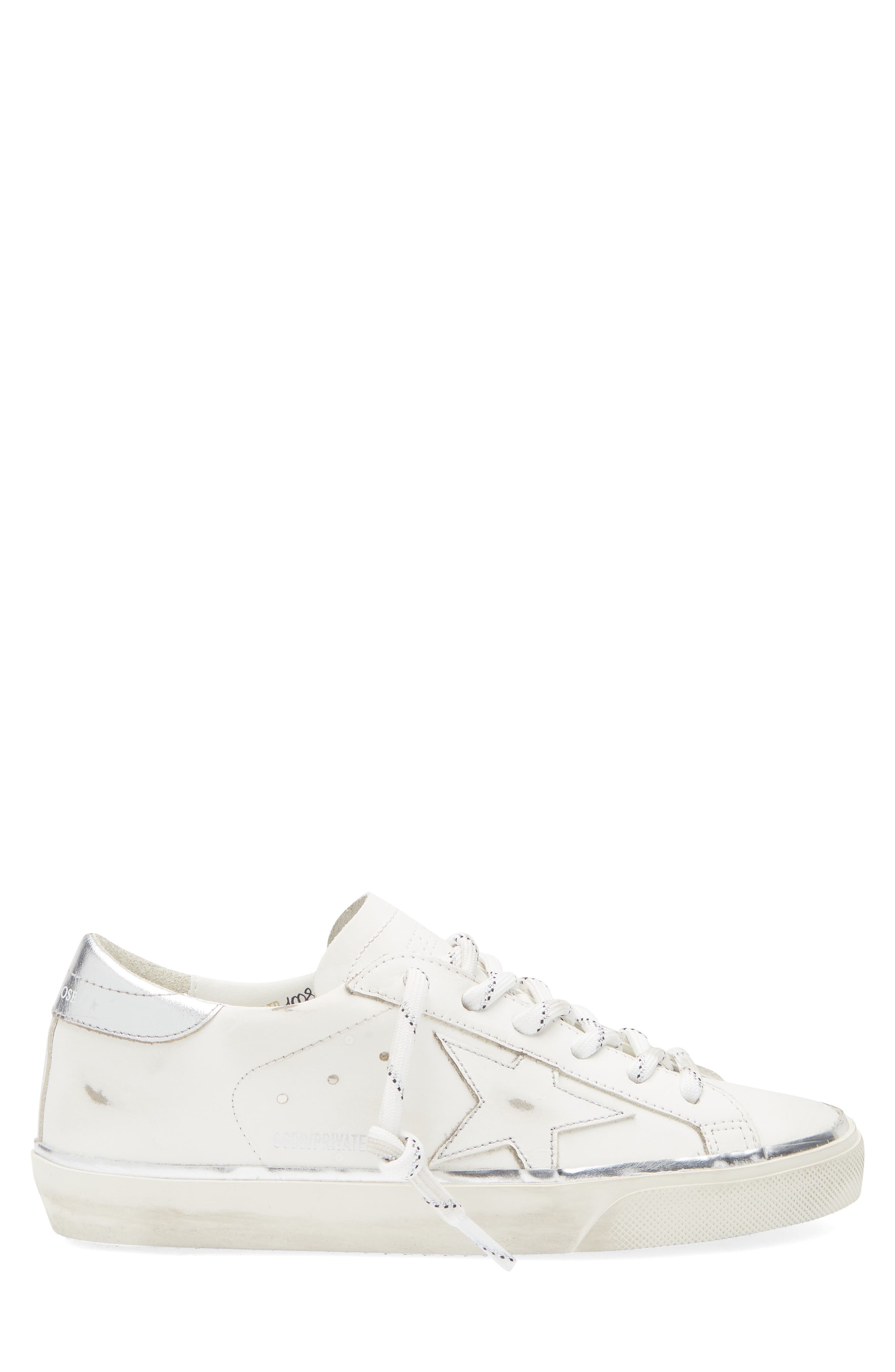 Golden Goose Super-Star Low Top Sneaker, Alternate, color, White/ Silver
