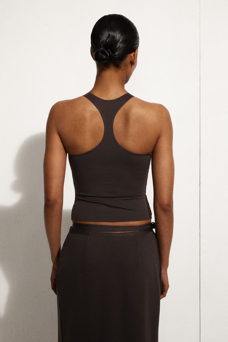 Racerback Tank Top, Alternate, color, DARK BROWN