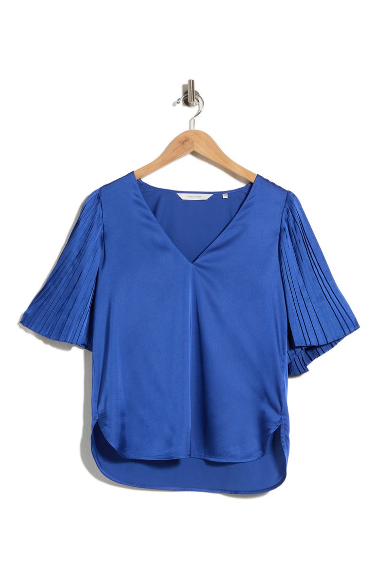 Pleated Sleeve Top, Main, color, COBALT