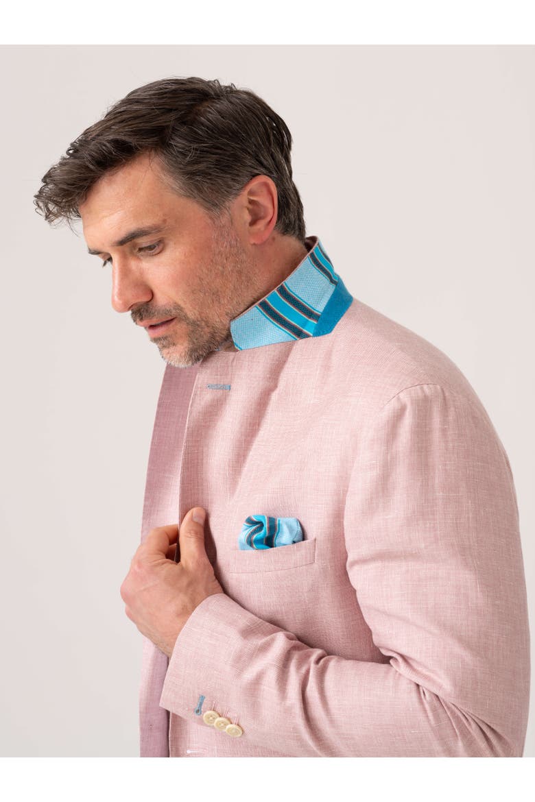 Linen Blazer, Alternate, color, Pink