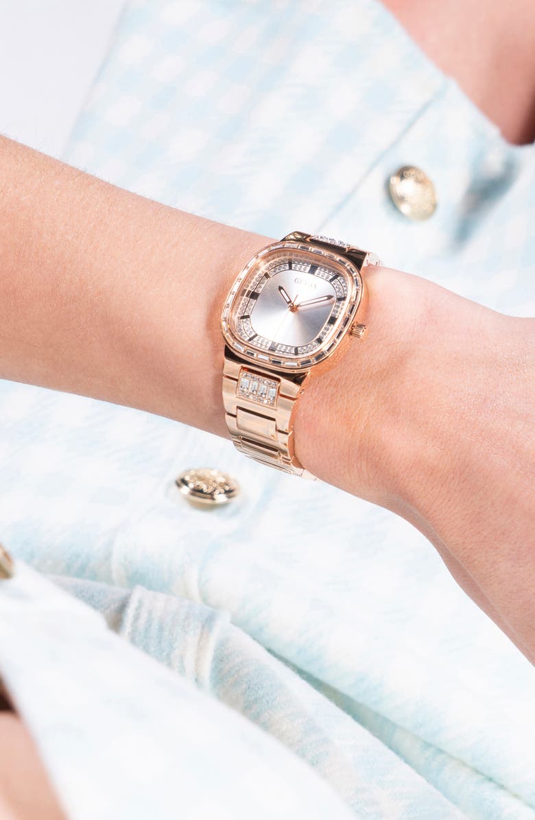 GUESS Crystal Square Bracelet Watch, 32mm, Alternate, color, 