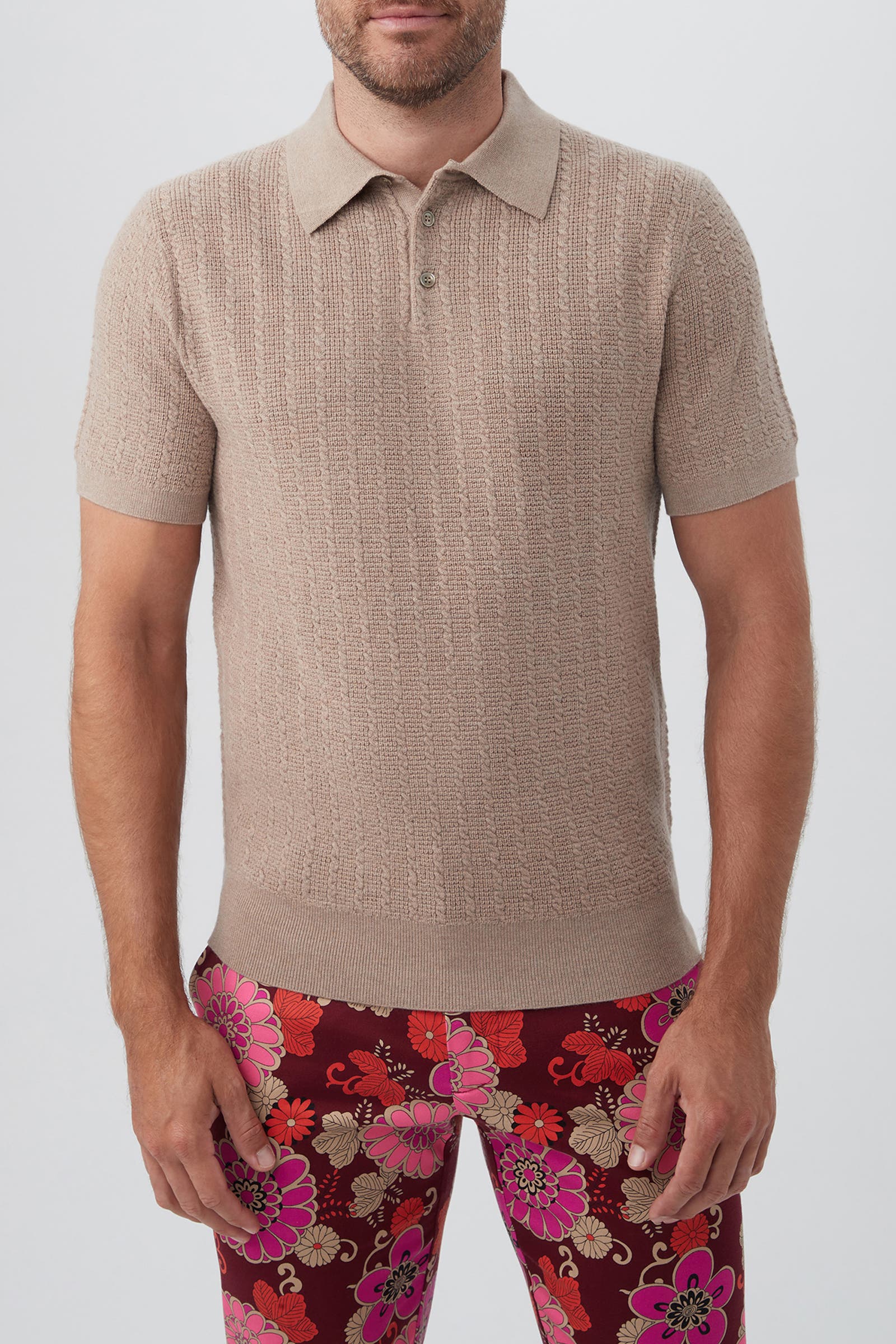 Asher Textured Knit Polo - image 3