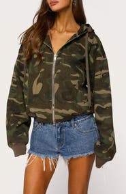 EDIKTED Blanche Camo Hooded Jacket
