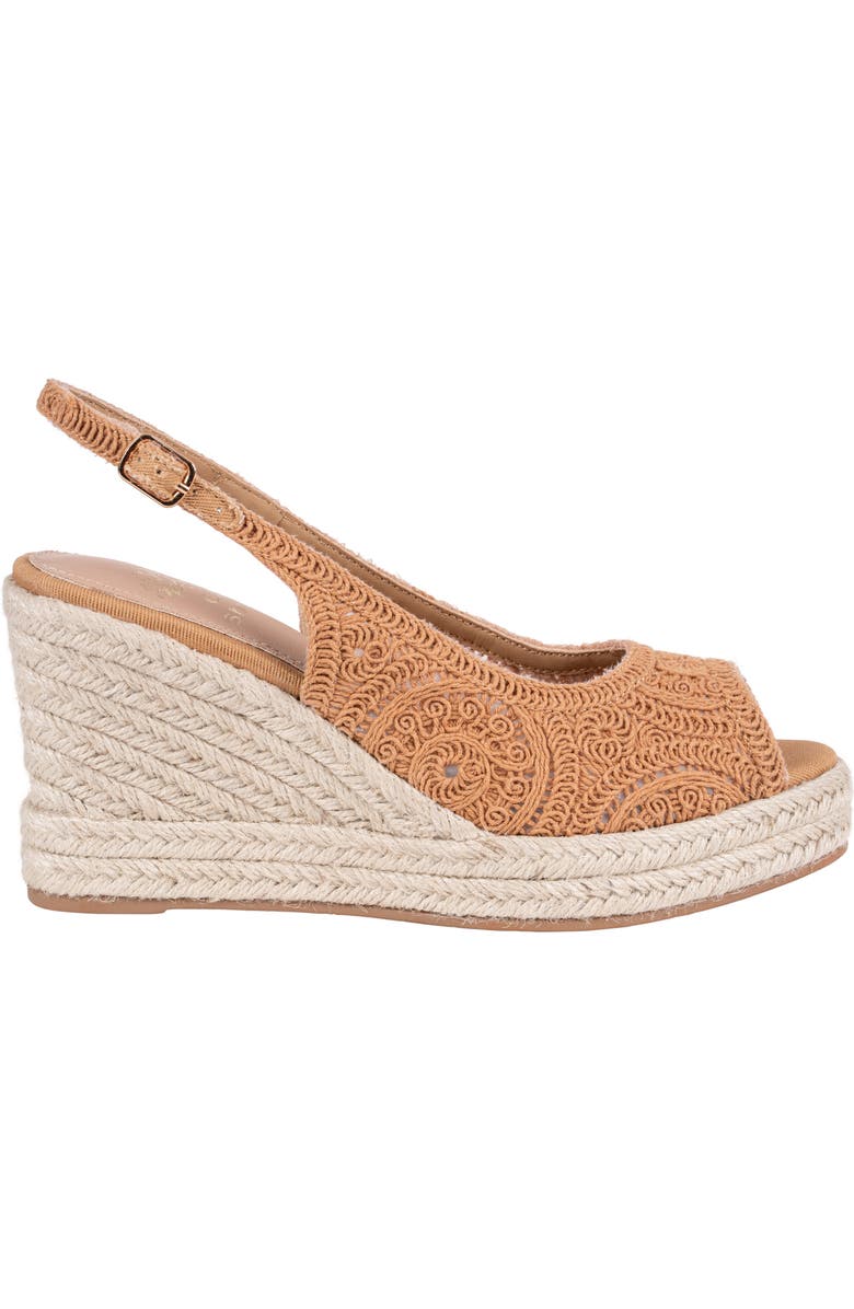 GOOD CHOICE NEW YORK Bowery Lace Espadrille Wedge Slingback Sandal, Alternate, color, Tan