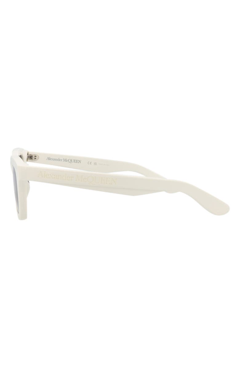 McQueen 52mm Square Sunglasses, Alternate, color, White White Grey