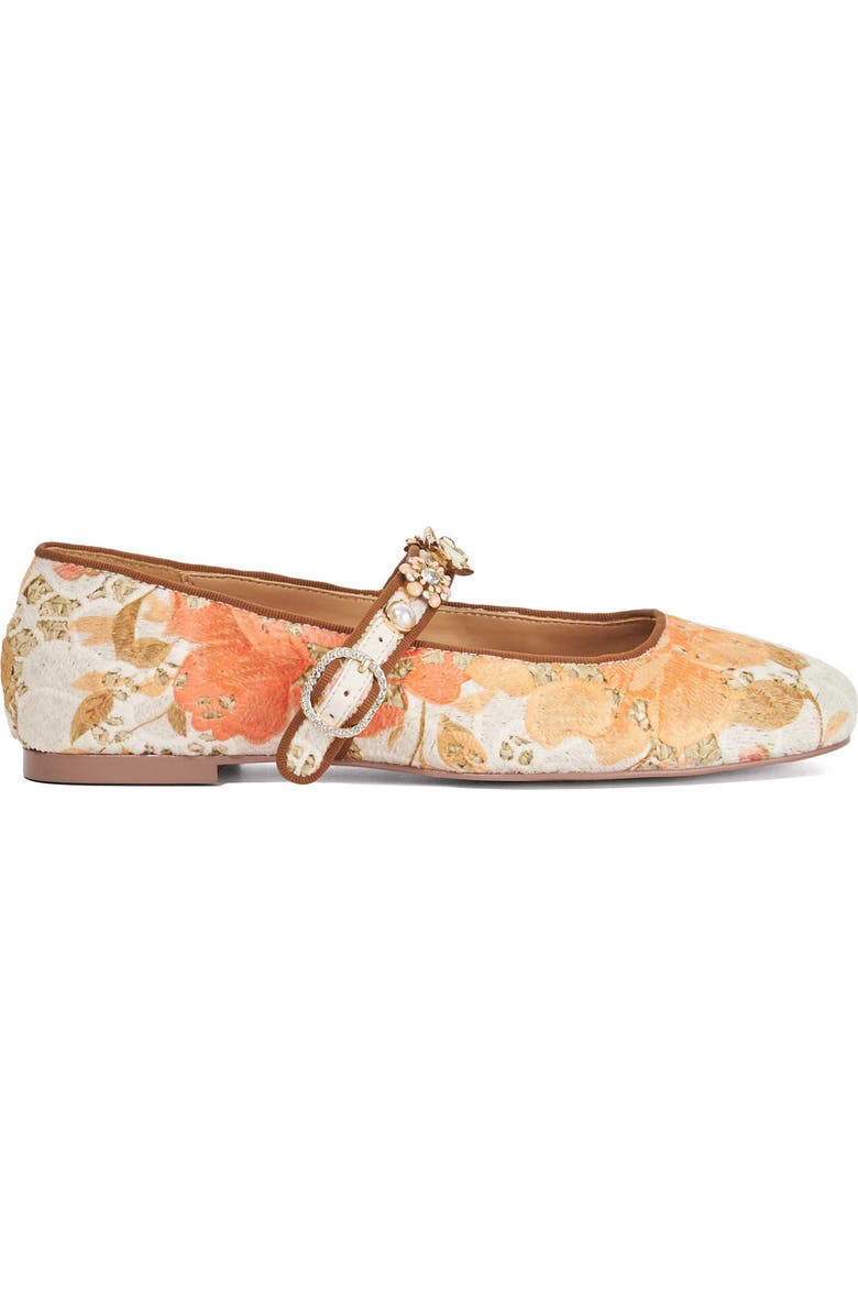 Dune London Hennrietta Mary Jane Flat, Alternate, color, Multi Raffia