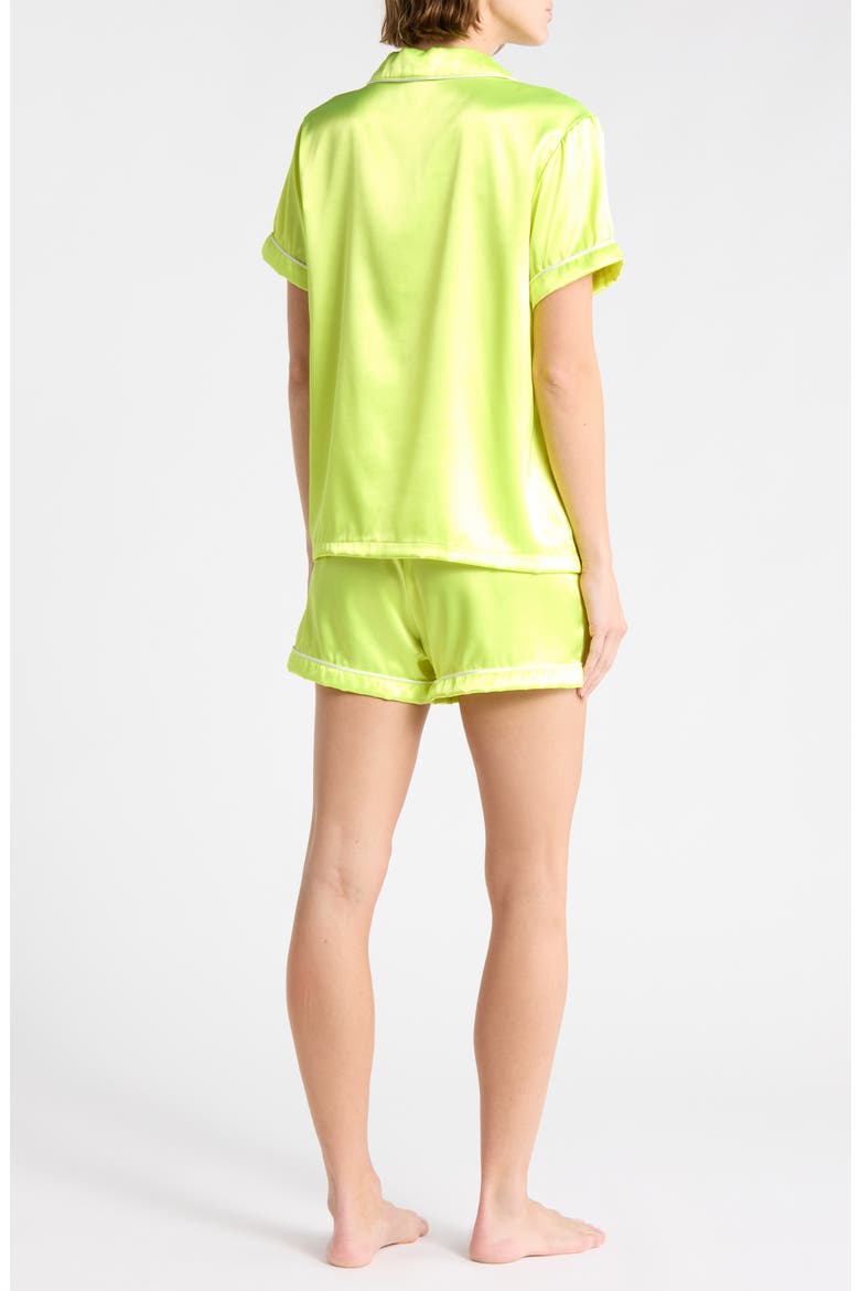 Dixie Satin Shorts Pajamas, Alternate, color, LIME PUNCH