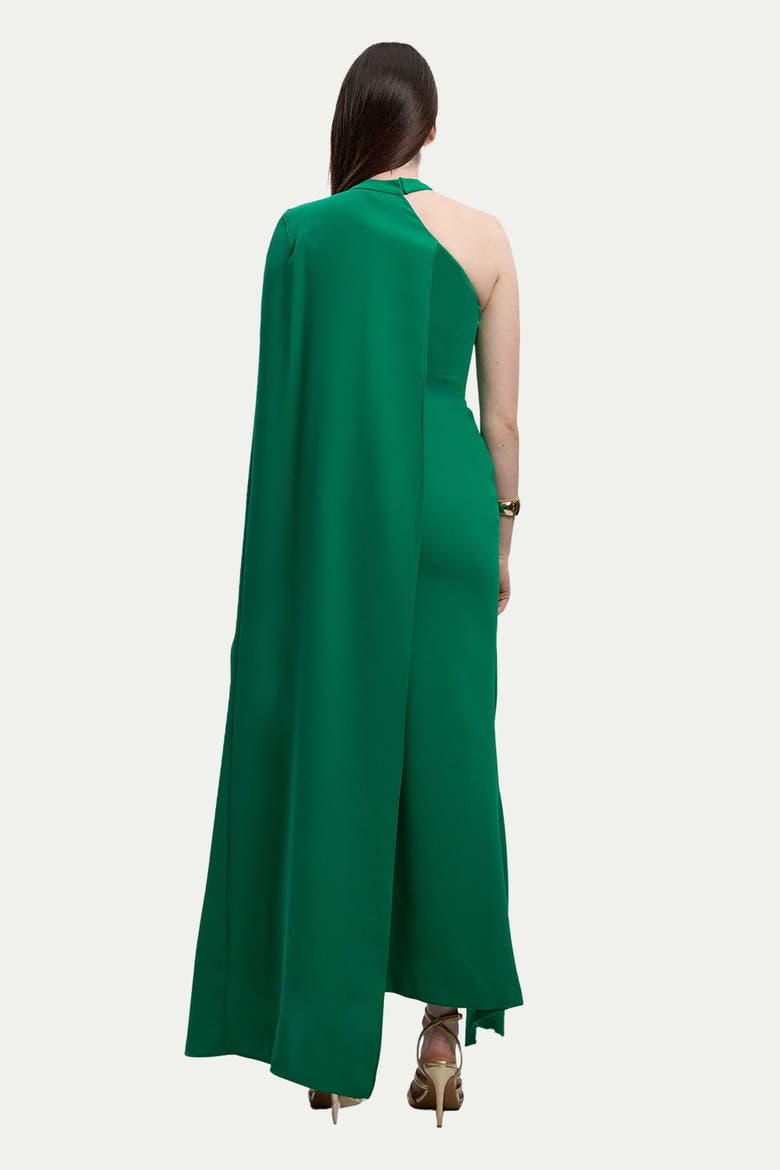 One Shoulder Cape Sleeve Maxi Dress, Alternate, color, Green