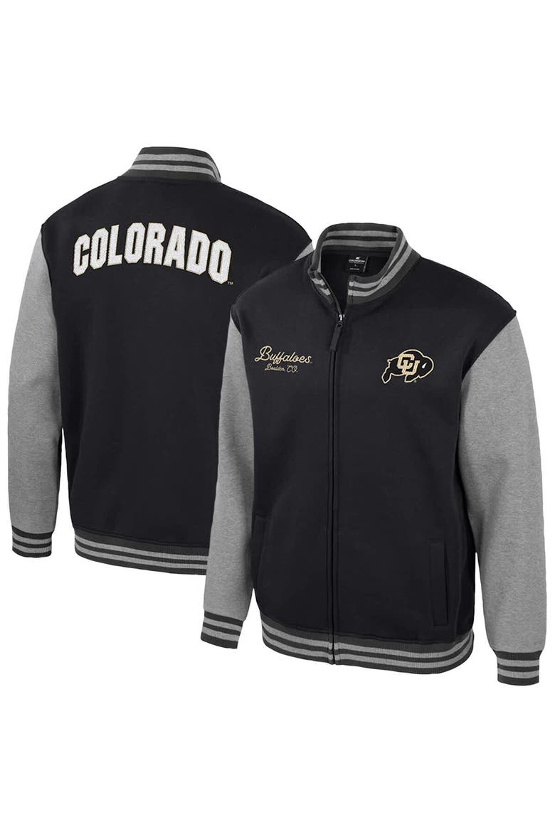 Men's Colosseum Black Colorado Buffaloes Ambi-Turner Full-Zip Varsity Jacket, Main, color, Black