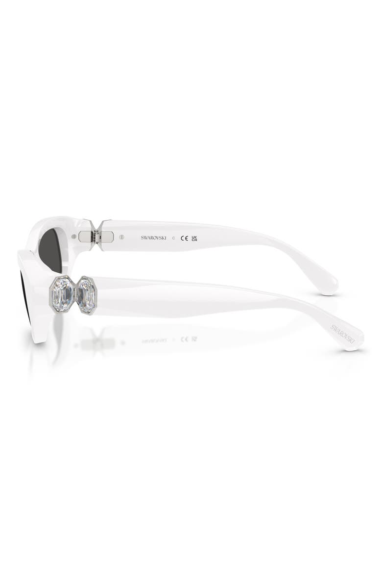 50mm Small Pillow Sunglasses, Alternate, color, WHITE / DARK GREY