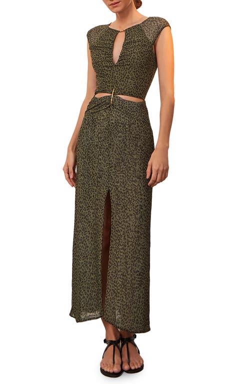 Vix Paula Hermanny Rosewood Tori Cutout Cover-up Midi Dress In Green
