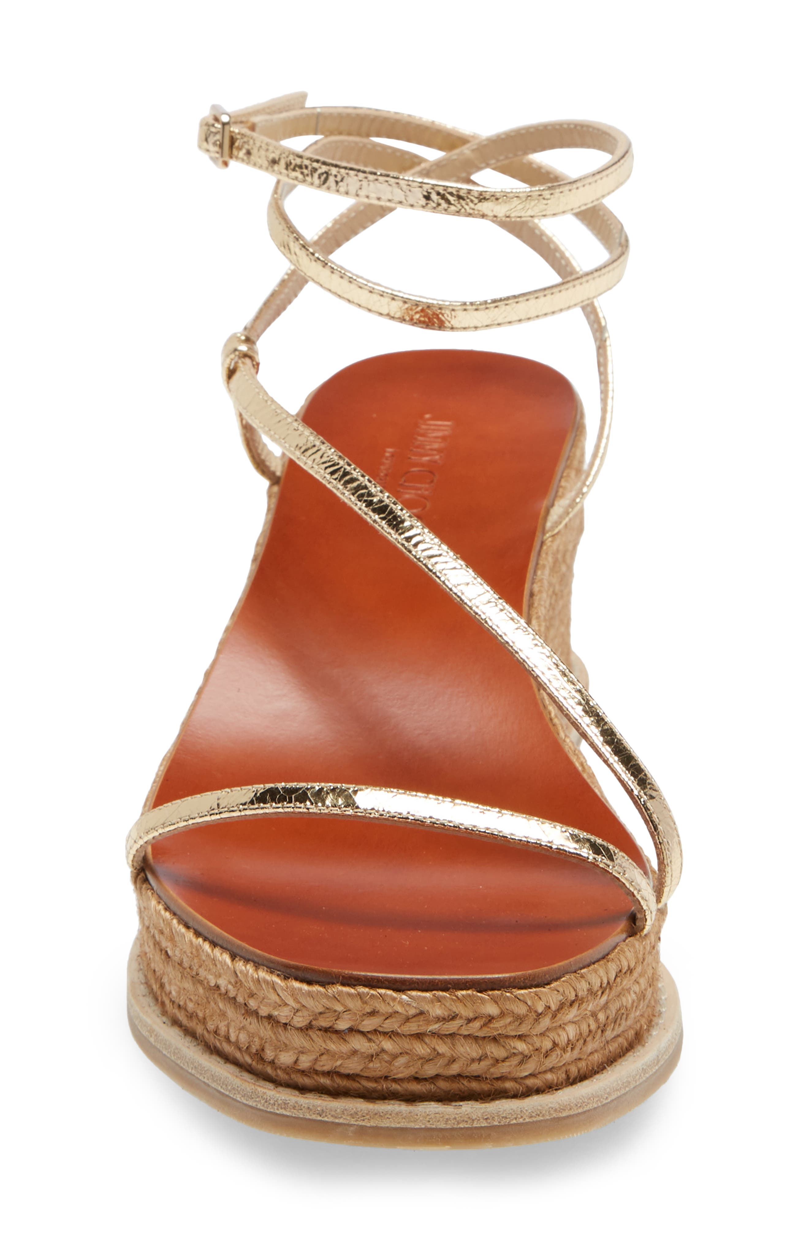 Jimmy Choo Drive Ankle Strap Espadrille Sandal, Alternate, color, Gold