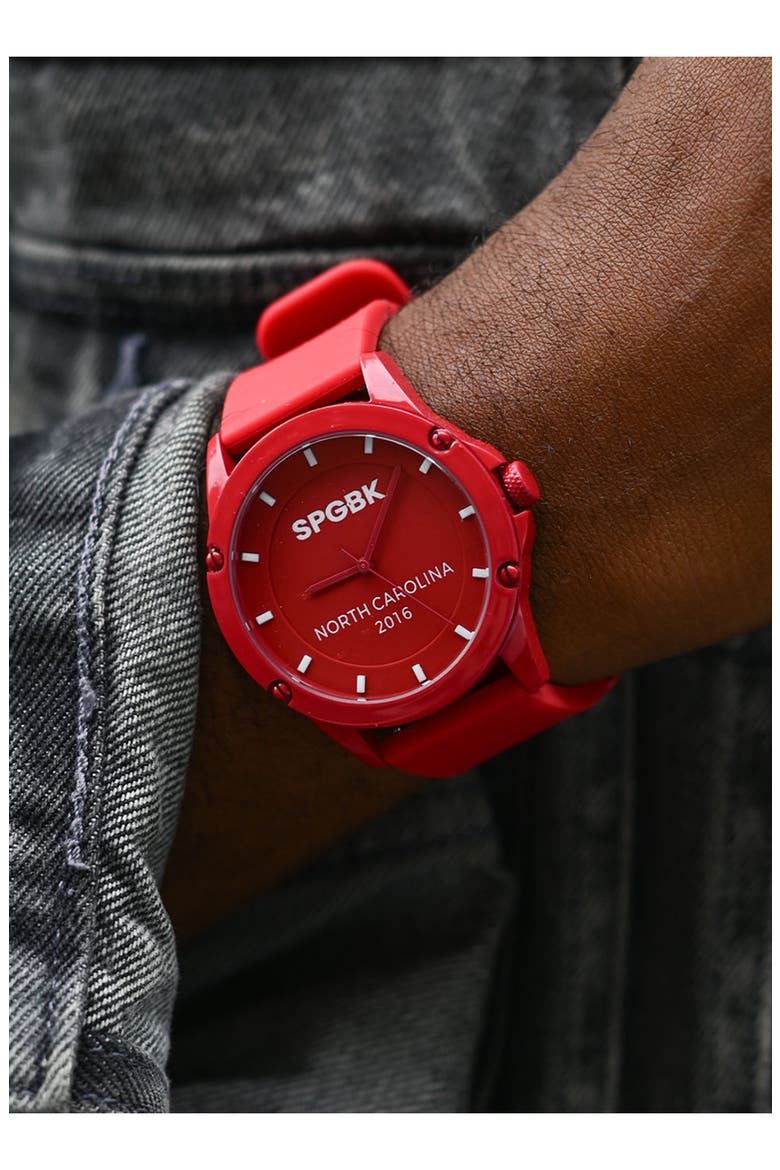 Cherry Silicone Strap Watch, 44mm case, Alternate, color, CRIMSON