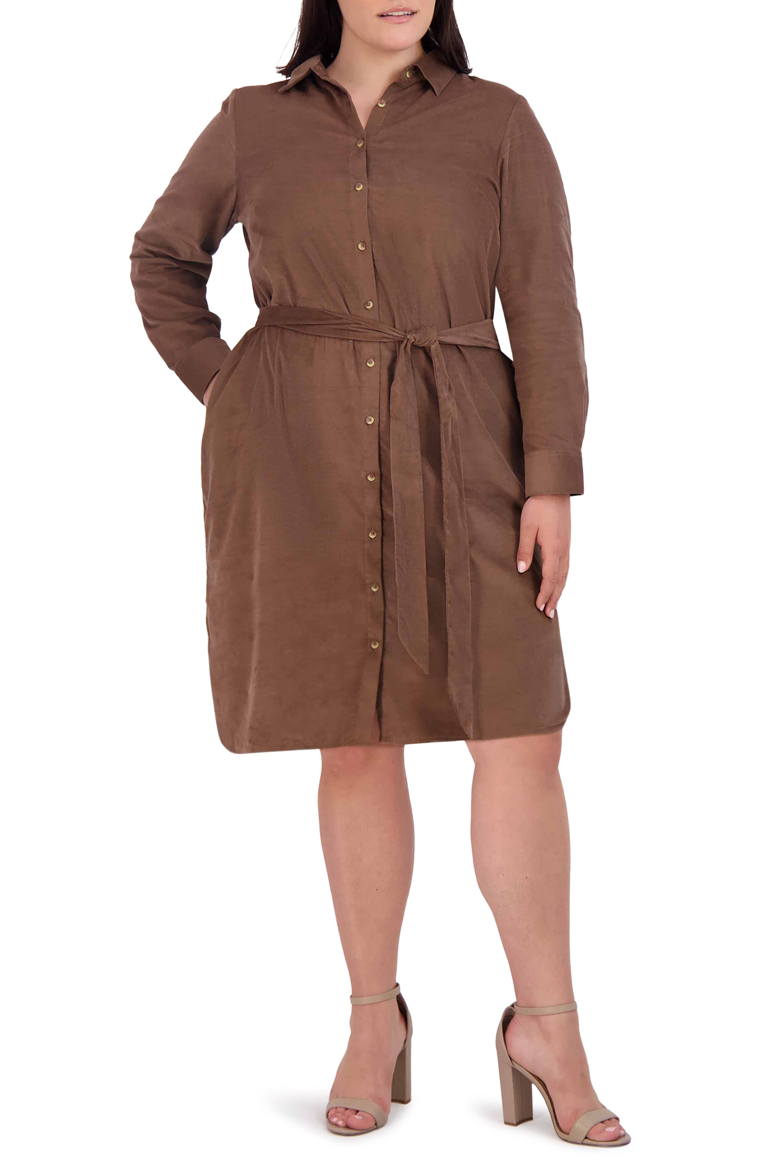 Foxcroft Rocca Long Sleeve Corduroy Shirtdress