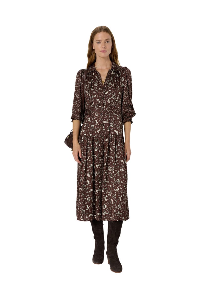 Lolita Long Sleeve Shirt Dress, Alternate, color, Brown