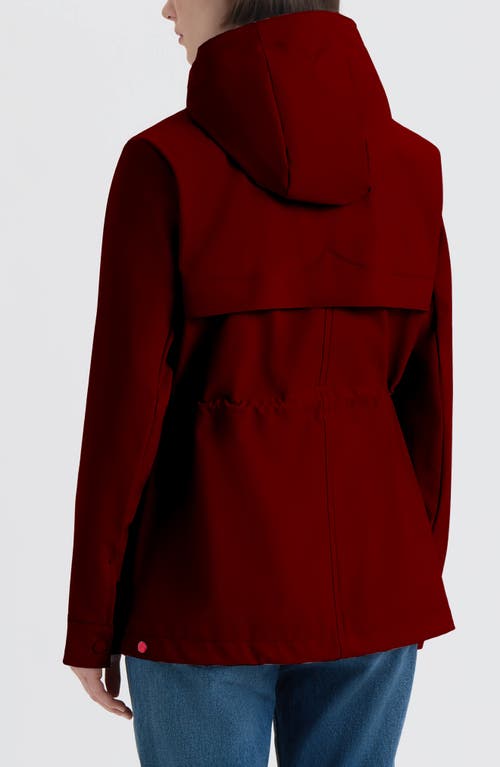 Hunter Abbey Short Rubberized Rain Jacket In Red